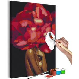 DIY-taulu Artgeist Floral Head, 60x40cm, punainen