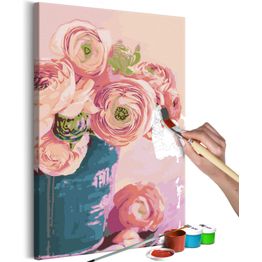 DIY-taulu Artgeist Flowers in Blue Vase, 60x40cm, vaaleanpunainen