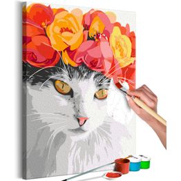 DIY-taulu Artgeist Flowery Cat, 60x40cm, monivärinen