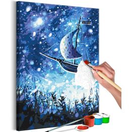 DIY-taulu Artgeist Flying Ship, 60x40cm, sininen