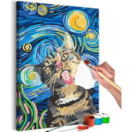 DIY-taulu Artgeist Freaky Cat, 60x40cm, beige