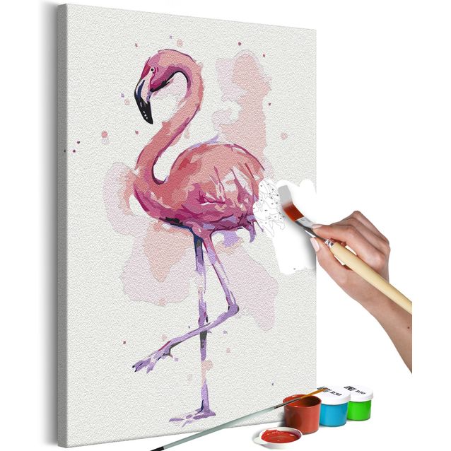 DIY kangas maalaus - Friendly Flamingo