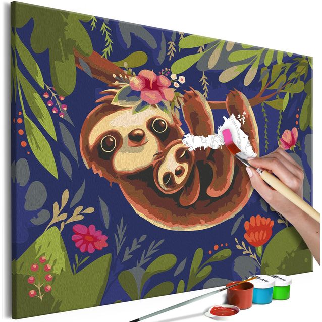 DIY kangas maalaus - Friendly Sloths