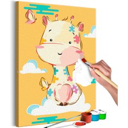 DIY-taulu Artgeist Funny Giraffe, 60x40cm, keltainen
