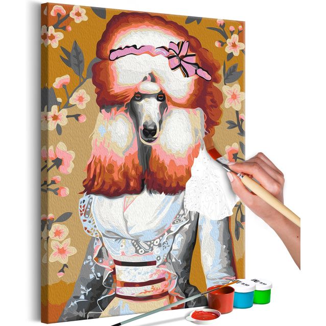 DIY kangas maalaus - Ginger Dog