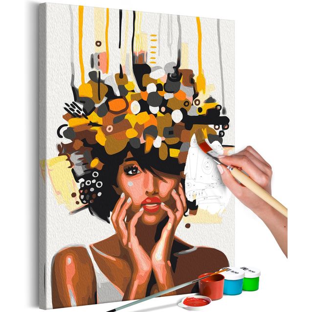 DIY kangas maalaus - Golden Head