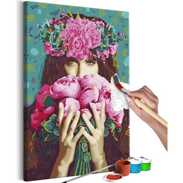 DIY kangas maalaus - Green-Eyed Woman