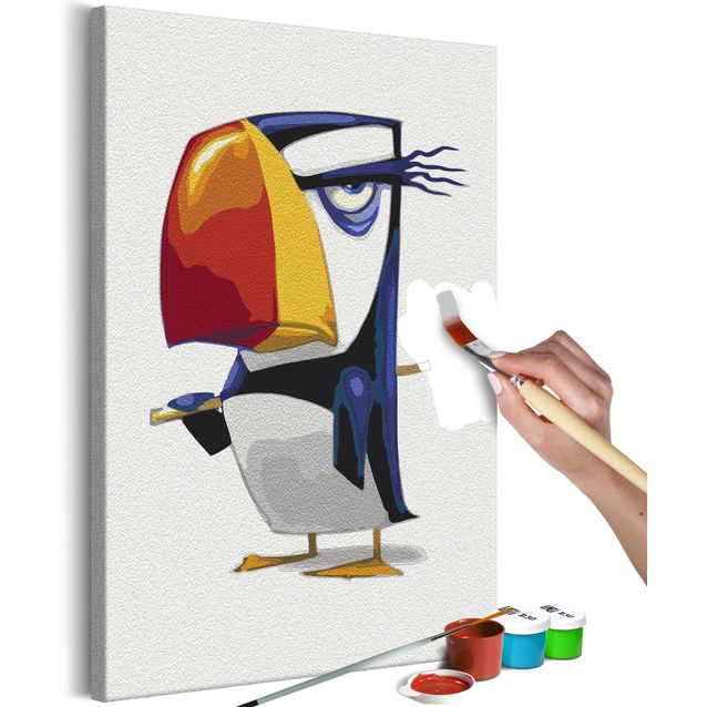 DIY kangas maalaus - Grumpy Penguin