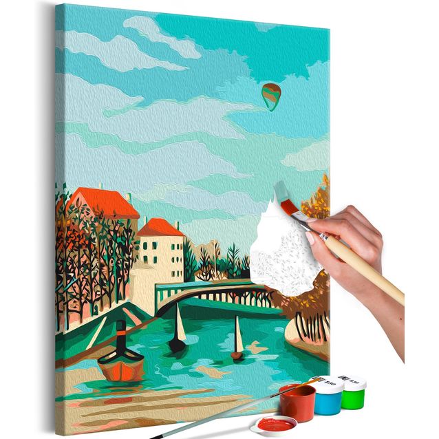 DIY kangas maalaus - Henri Rousseau - Study for View of the Pont de svres