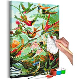 DIY-taulu Artgeist Hummingbird Family, 60x40cm, vihreä