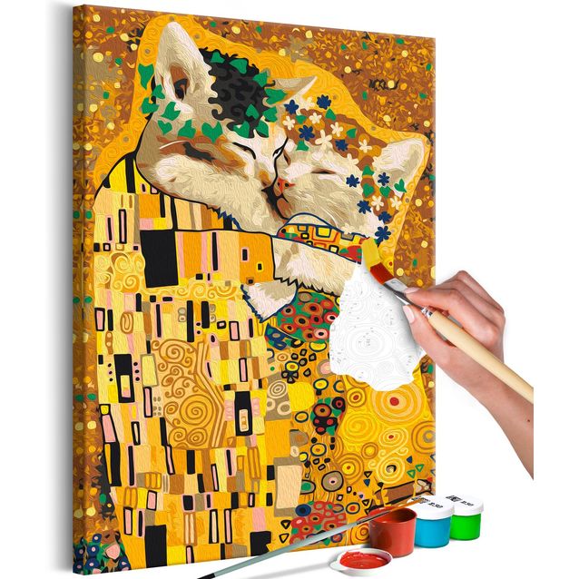 DIY kangas maalaus - Kissing Cats