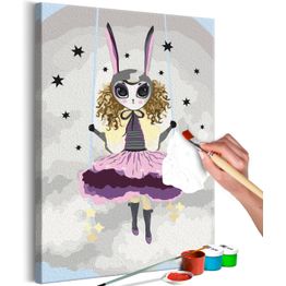 DIY-taulu Artgeist Lady Bunny, 60x40cm, harmaa