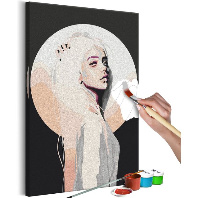 DIY kangas maalaus - Lady Moon