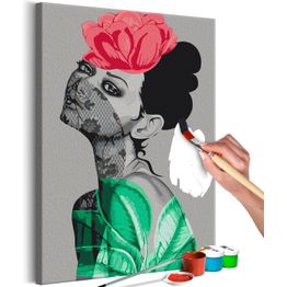 DIY-taulu Artgeist Lady With Veil, 60x40cm, harmaa