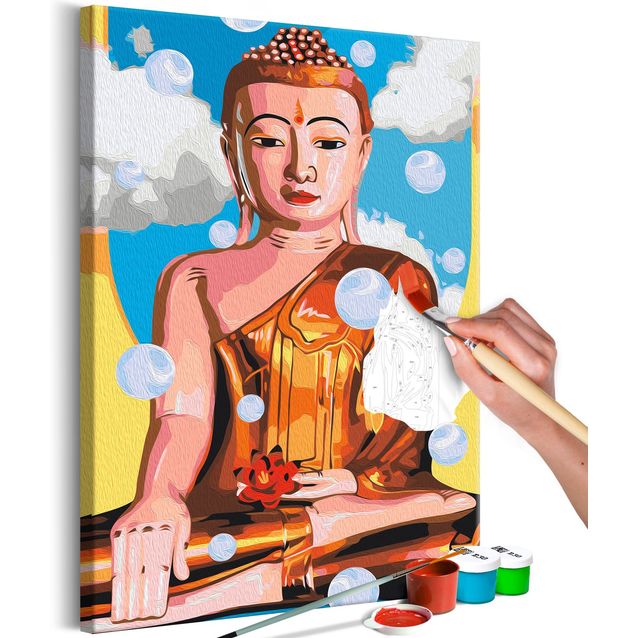 DIY kangas maalaus - Levitating Buddha