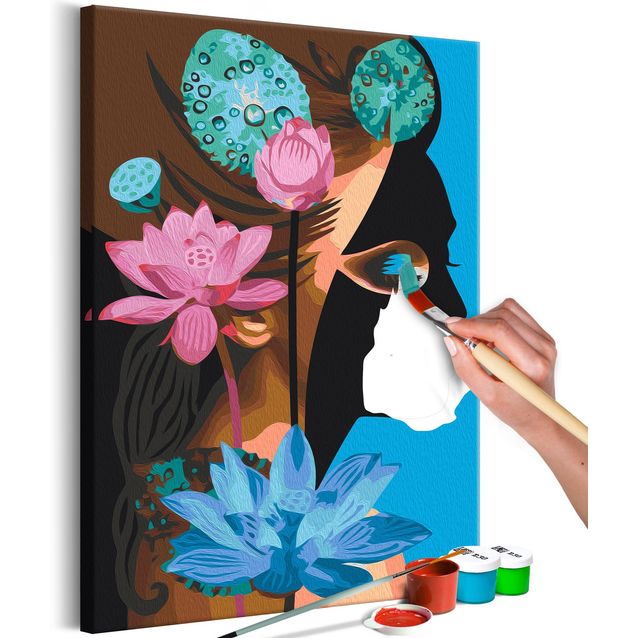 DIY kangas maalaus - Lotus Lady