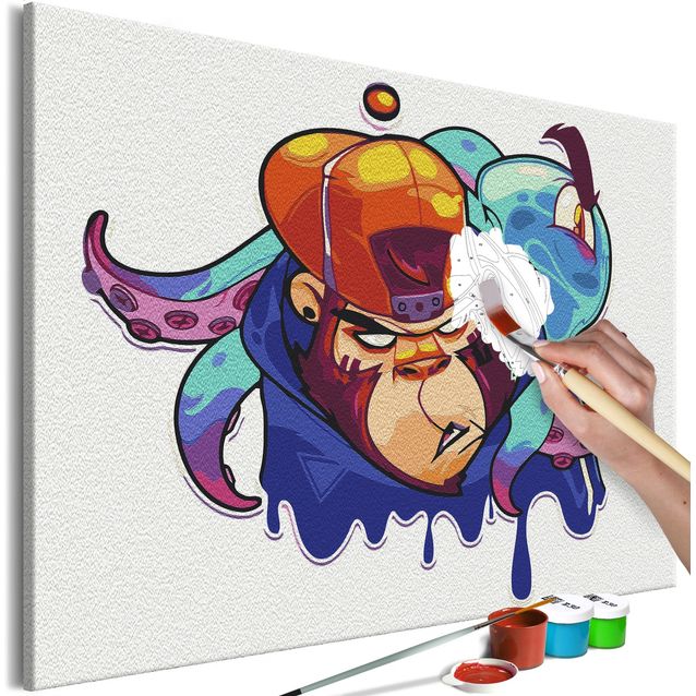 DIY kangas maalaus - Monkey Graffiti