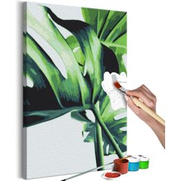 DIY-taulu Artgeist Monstera Adansonii, 60x40cm, valkoinen