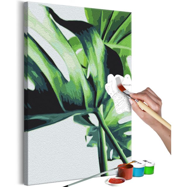 DIY kangas maalaus - Monstera Adansonii