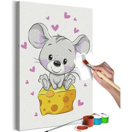 DIY-taulu Artgeist Mouse in Love, 60x40cm, valkoinen