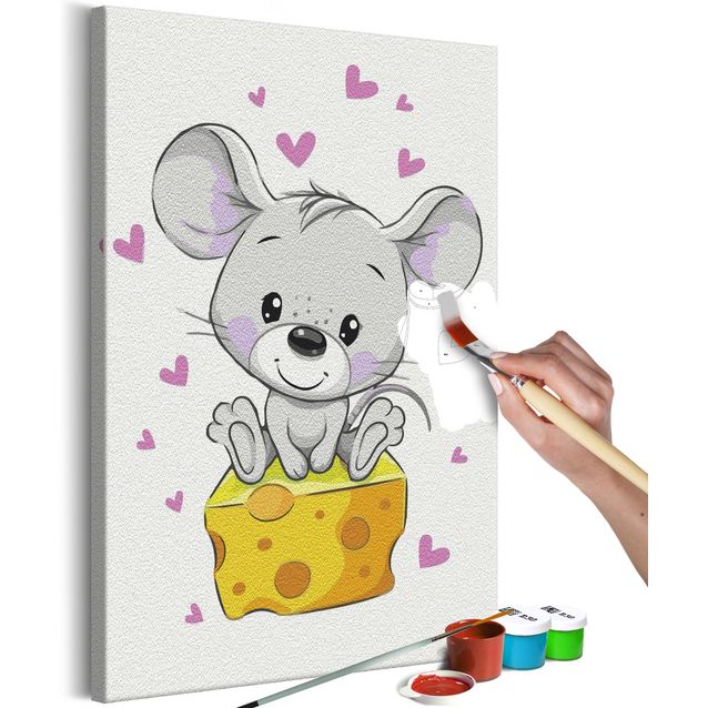 DIY kangas maalaus - Mouse in Love
