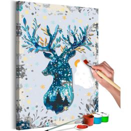 DIY-taulu Artgeist Nightly Deer, 60x40cm, valkoinen