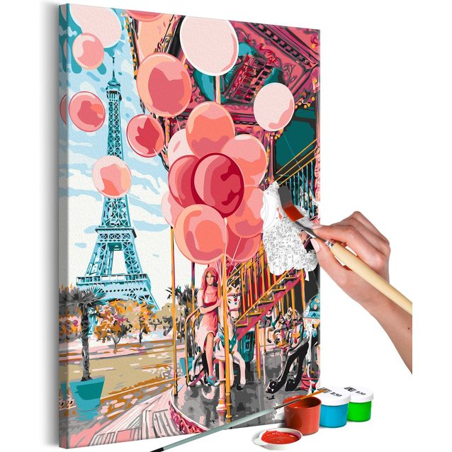 DIY kangas maalaus - Paris Carousel