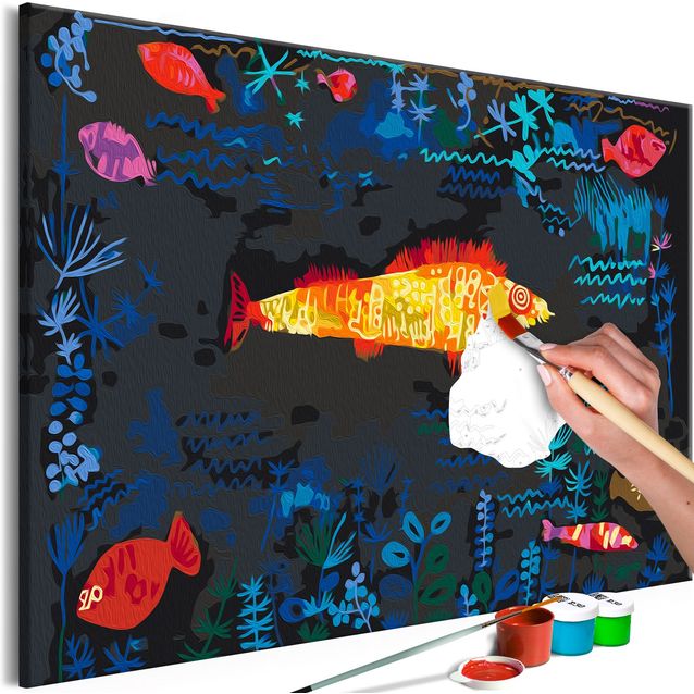 DIY kangas maalaus - Paul Klee: Goldfish