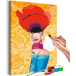 DIY-taulu Artgeist Poppy Lady, 60x40cm, keltainen