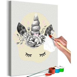 DIY-taulu Artgeist Rhino and Flowers, 60x40cm, beige