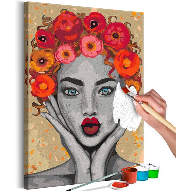 DIY kangas maalaus - Summer Lady