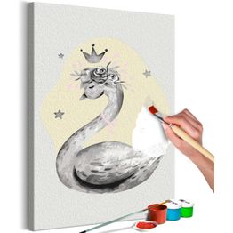 DIY-taulu Artgeist Swan in the Crown, 60x40cm, harmaa
