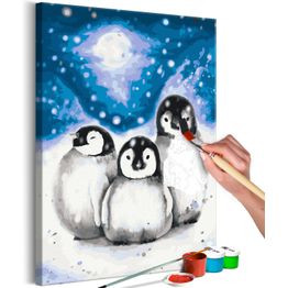 DIY-taulu Artgeist Three Penguins, 60x40cm, sininen