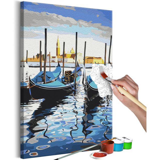 DIY kangas maalaus - Venetian Boats