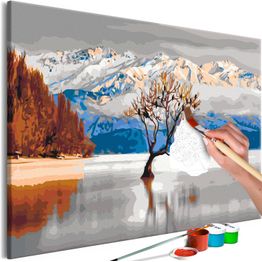 DIY-taulu Artgeist Wanaka Lake, 40x60cm, harmaa