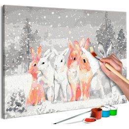 DIY-taulu Artgeist Winter Bunnies, 40x60cm, harmaa