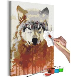 DIY-taulu Artgeist Wolf and Forest, 60x40cm, beige