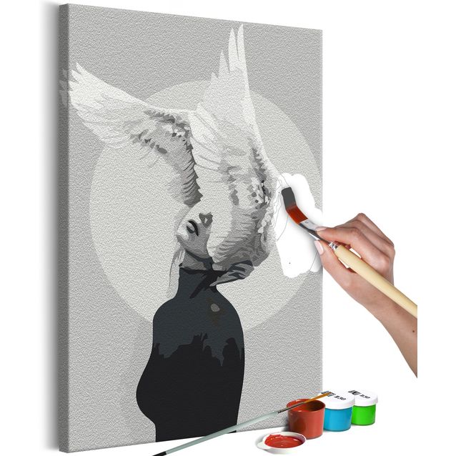 DIY kangas maalaus - Woman With Wings