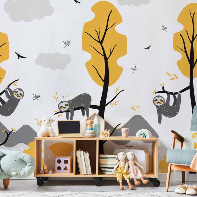CONFIGURABLE PÄÄTUOTE - Valokuvatapetti - Cute Sloths 63027