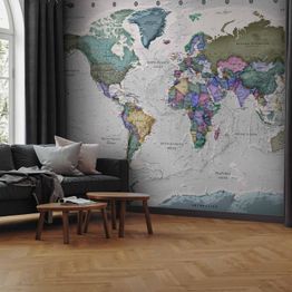 Kuvatapetti Artgeist Geography study - world map with signed countries in English, eri vaihtoehtoja