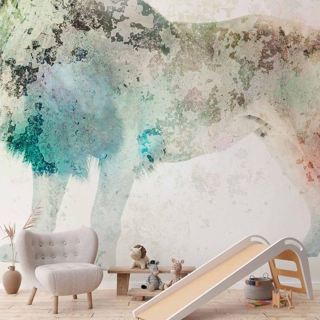CONFIGURABLE PÄÄTUOTE - Valokuvatapetti - King of the animals - lion on a solid textured background with coloured accent 04850
