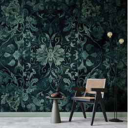 Kuvatapetti Artgeist Oriental Pattern Carpet: Emerald Ornaments and Worn Patterns, eri vaihtoehtoja