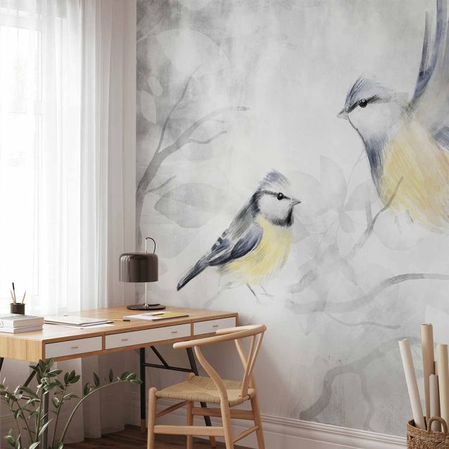 CONFIGURABLE PÄÄTUOTE - Valokuvatapetti - Watercolor Tit - Second Variant 24565