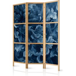 Japanilainen sermi Artgeist Abstract Ornaments - Dark Blue Victorian Leaves, eri vaihtoehtoja