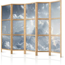 Japanilainen sermi Artgeist Astral Calm: Stars Scattered Over Delicate Clouds, 172x225cm, harmaa