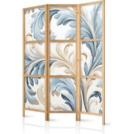 Japanilainen sermi Artgeist Baroque Ornaments in Light - Cream-Blue Colors, eri vaihtoehtoja