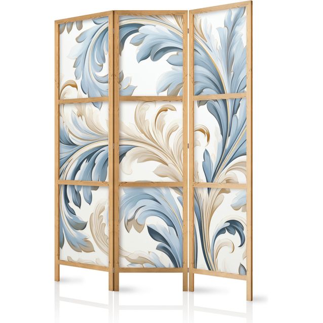 CONFIGURABLE PÄÄTUOTE - Japanilainen sermi - Baroque Ornaments in Light - Cream-Blue Colors 05814