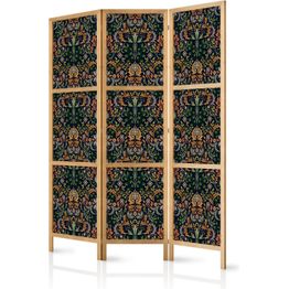 Japanilainen sermi Artgeist Baroque Ornaments in Patinated Gold and Browns Retro Motif, 172x135cm, musta