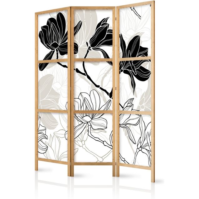 Japanilainen sermi - Black and White Flowers I