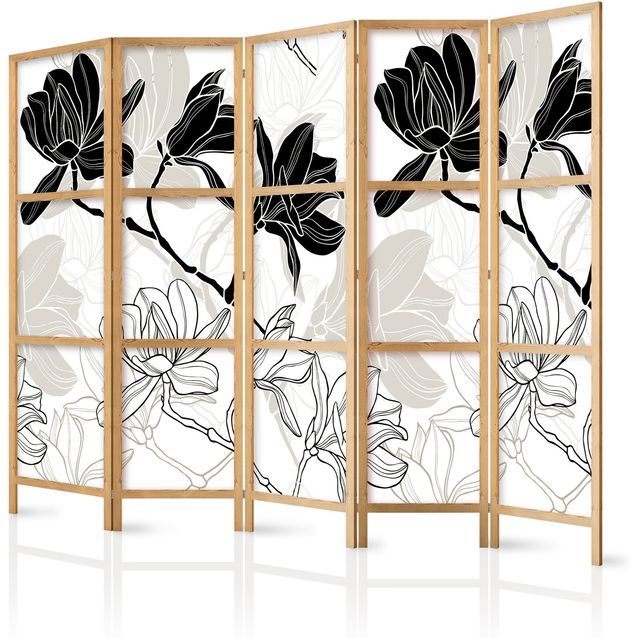 Japanilainen sermi - Black and White Flowers II